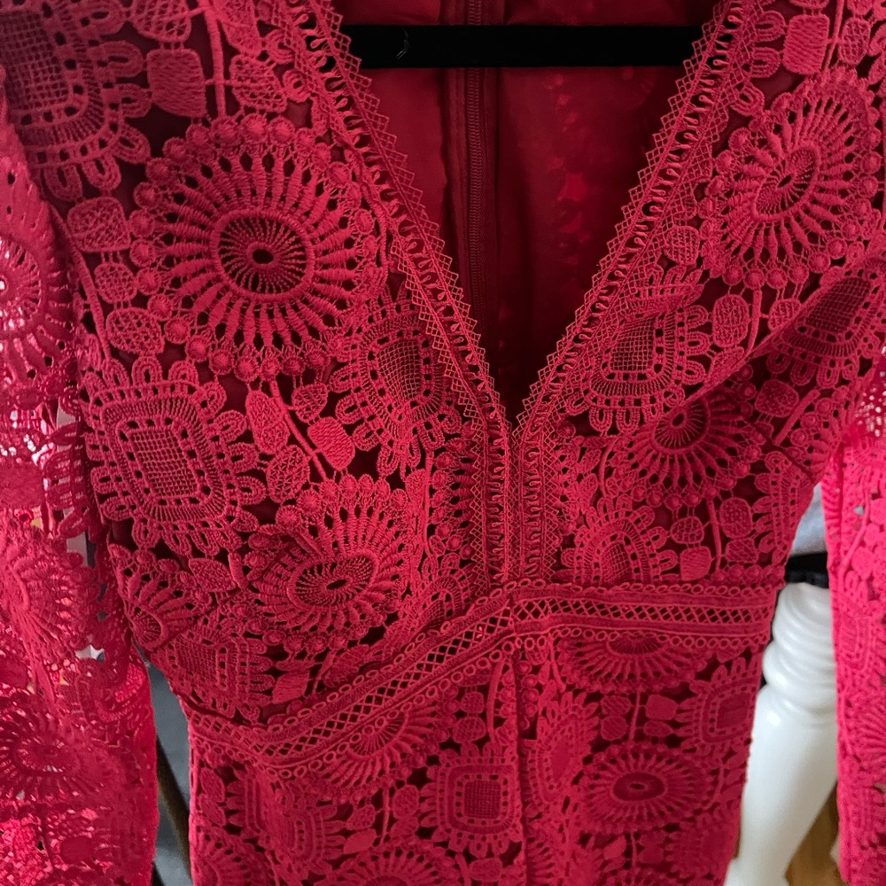 Monique Lhuillier Lace Jumpsuit-*Never Worn*, size 2. - Picture 4 of 5
